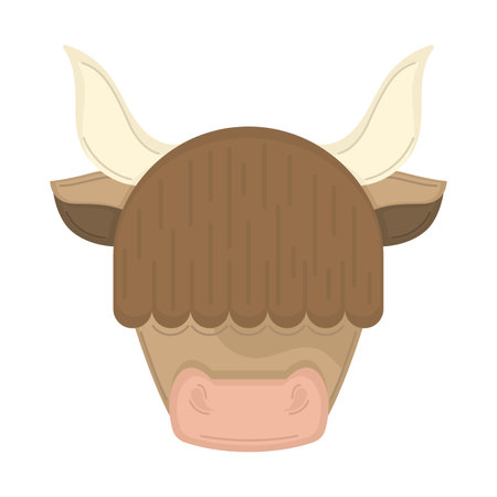 Isolated cartoon of an ox. Year of ox. Chinese new year - Vectorのイラスト素材