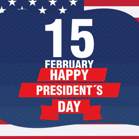 USA President day poster. 15 February. Vector illustrationのイラスト素材
