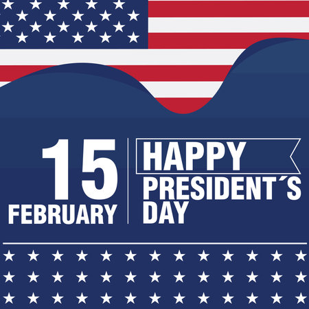 USA President day poster. 15 February. Vector illustrationのイラスト素材