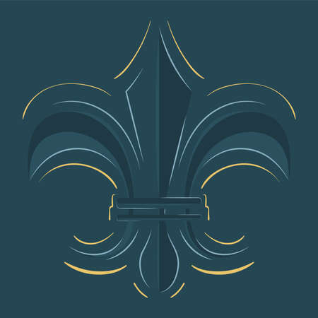 Fleur de lis. Medieval heraldry decoration illustration.のイラスト素材