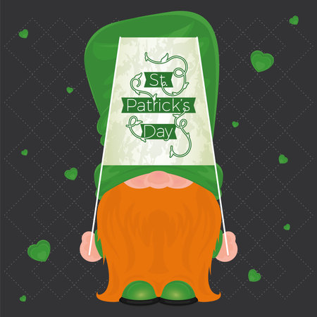 Irish elf cartoon. Saint patricks day card - Vectorのイラスト素材