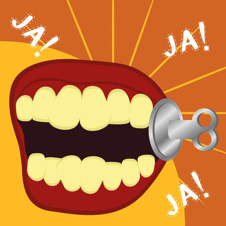 April fool day poster. Crazy funny mouth - Vector