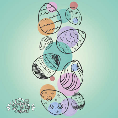 Happy easter card. Decorated easter eggs - Vectorのイラスト素材