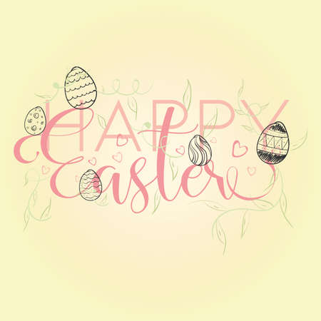 Happy easter card. Decorated easter eggs - Vectorのイラスト素材