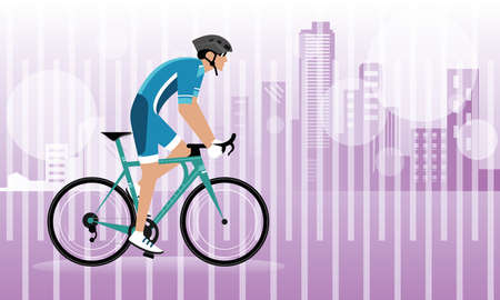 Man riding a route bicycle - Vector illustrationのイラスト素材