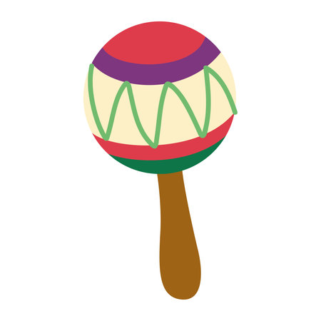 Isolated decorated maraca icon. Mexican musical instrument - Vectorのイラスト素材