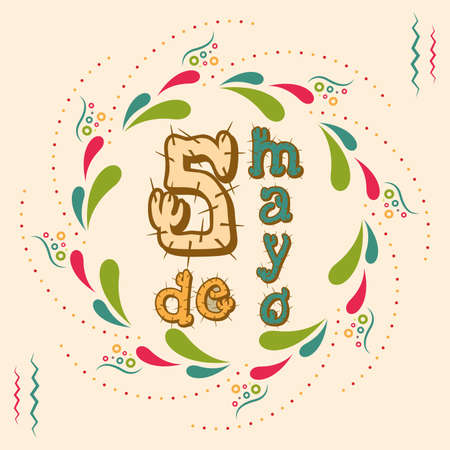 Cinco de mayo poster. Label with allegorical lettering - Vectorのイラスト素材