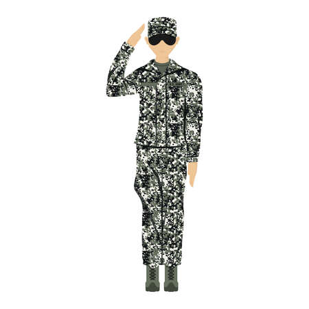Isolated US army man. Man dressing camouflage - Vectorのイラスト素材