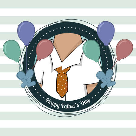 Badge with a father wearing a shirt Father day posterのイラスト素材