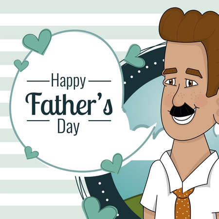 Happy man with a bubble chatFather day posterのイラスト素材