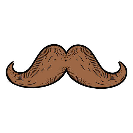 Isolated vintage sketch of a mustacheのイラスト素材