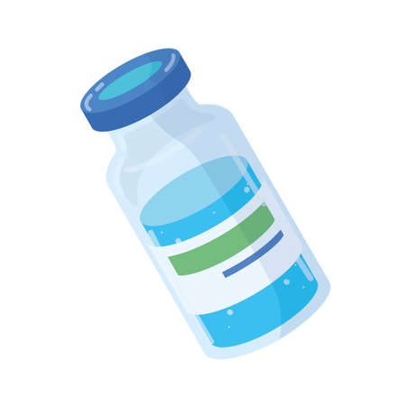 Isolated vaccine flask icon with a blue liquidのイラスト素材