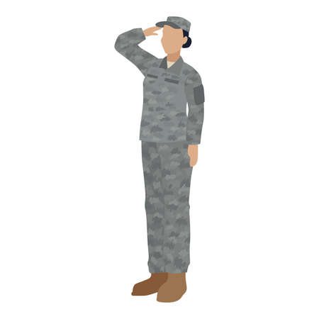 Isolated US army woman Soldierのイラスト素材
