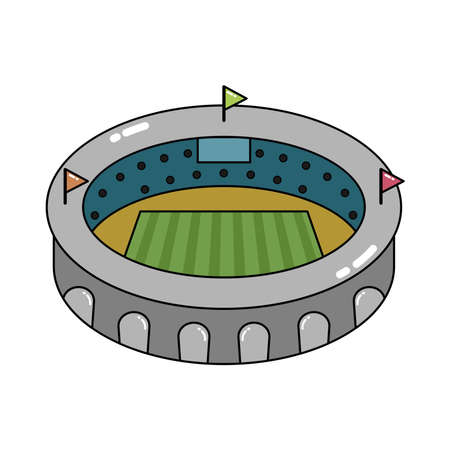 Isolated 3D stadium icon Modern buildingのイラスト素材