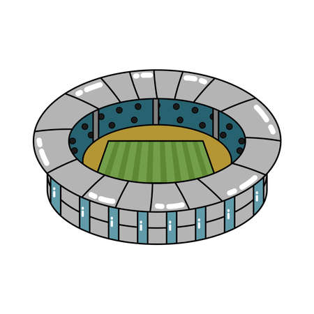 Isolated 3D stadium icon Modern buildingのイラスト素材