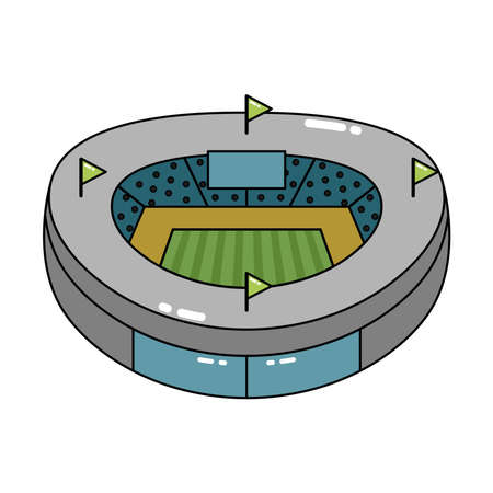 Isolated 3D stadium icon Modern buildingのイラスト素材