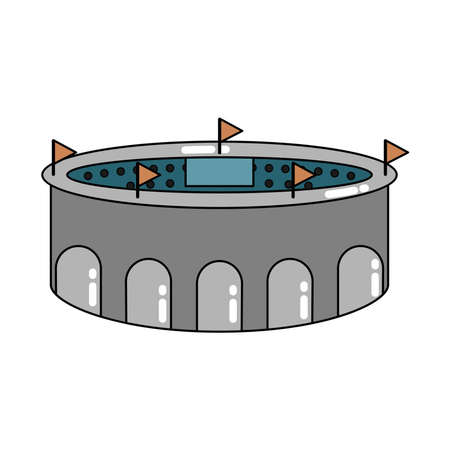 Isolated 3D stadium icon Modern buildingのイラスト素材