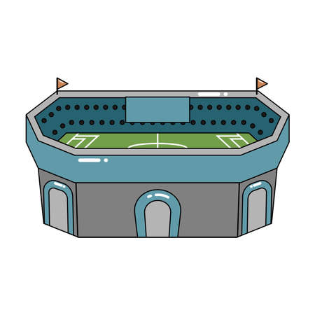 Isolated 3D stadium icon Modern buildingのイラスト素材