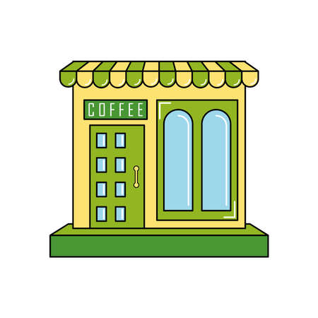 Isolated shop building icon Coffee storeのイラスト素材
