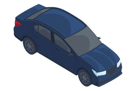 Isolated 3d urban blue car iconのイラスト素材