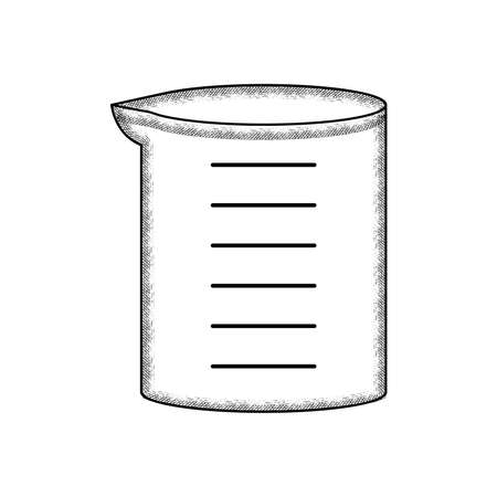 Isolated vintage sketch of a chemistry tube school supply iconのイラスト素材