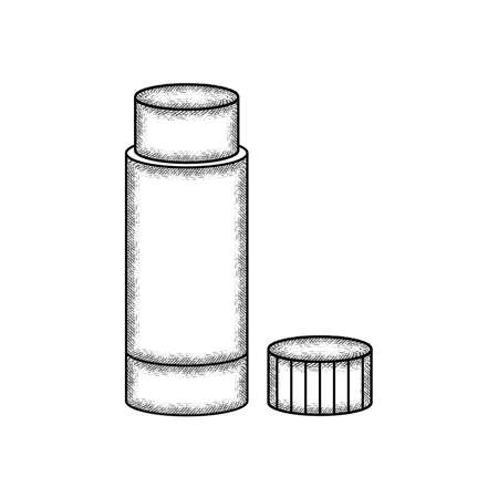 Isolated vintage sketch of a glue school supply iconのイラスト素材