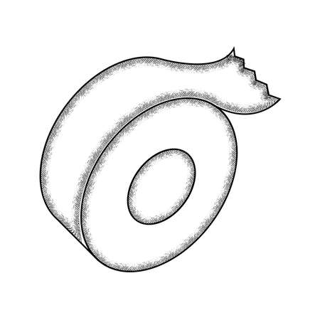 Isolated vintage sketch of a tape school supply iconのイラスト素材