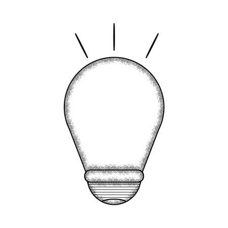 Isolated vintage sketch of a lightbulb school supply iconのイラスト素材