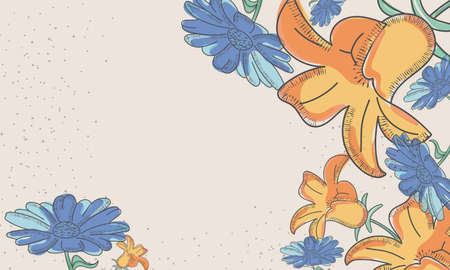 Background of floral banner sketchのイラスト素材