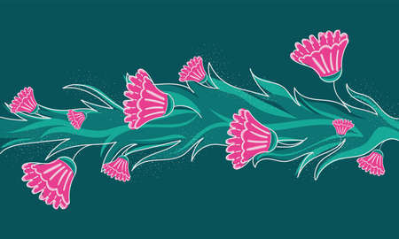 Background of floral banner with pink flowersのイラスト素材