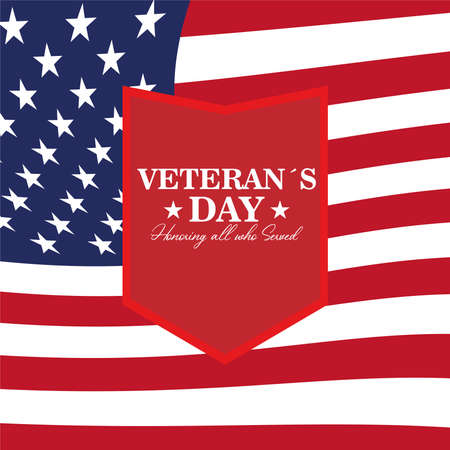 Happy veterans day card Flag of United Statesのイラスト素材