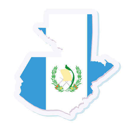 Isolated map of Guatemala with its flagのイラスト素材