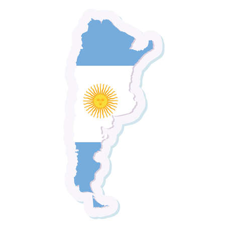 Isolated map of Argentina with its flagのイラスト素材
