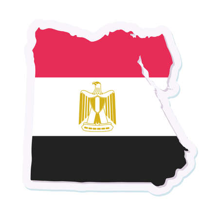 Isolated map of Egypt with its flagのイラスト素材