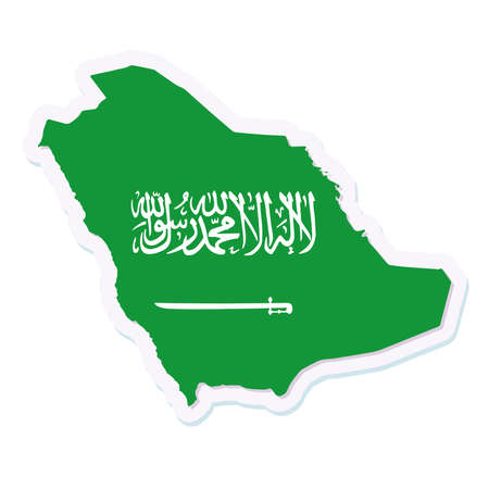 Isolated map of South Arabia with its flagのイラスト素材