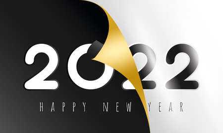 Happy new year template with a sticker style Vector