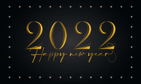 Happy new year template with glowing text Vector