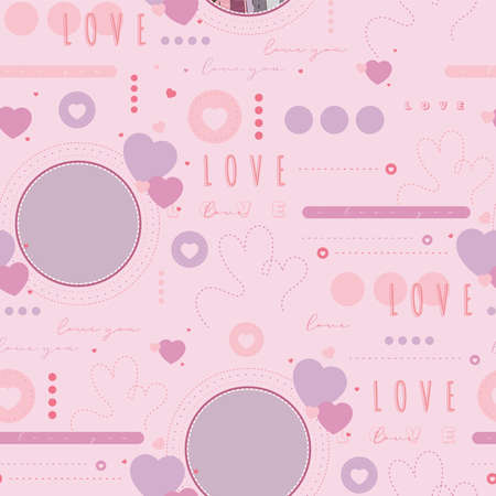 Colored Valentine day gift card with a pattern Vectorのイラスト素材
