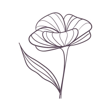 Isolated outline of a flower Vectorのイラスト素材