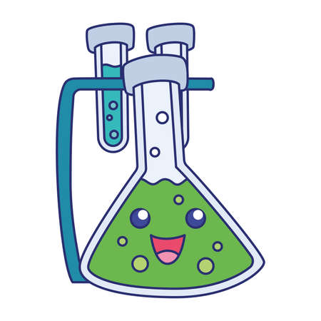 Isolated colored happy chemistry test tube Vectorのイラスト素材