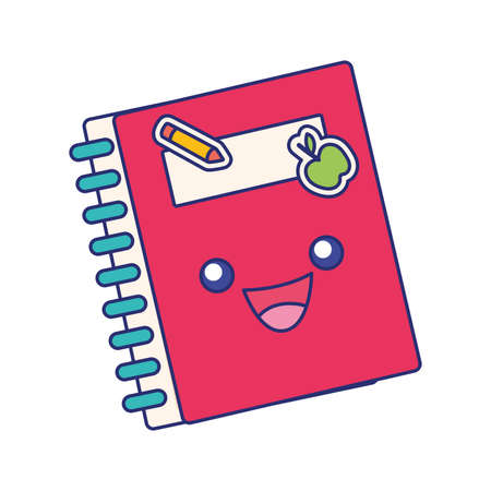 Isolated colored happy book character Vectorのイラスト素材