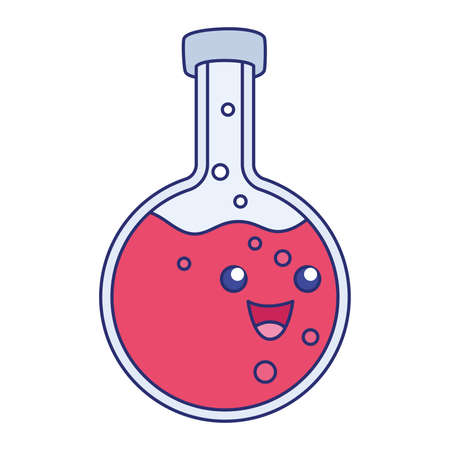 Isolated colored happy chemistry test tube Vectorのイラスト素材