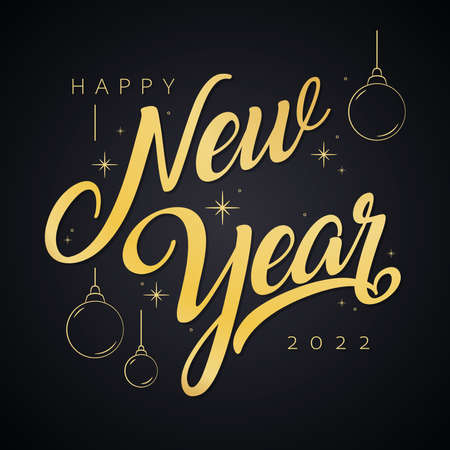 Happy new year template sparkling text Vectorのイラスト素材