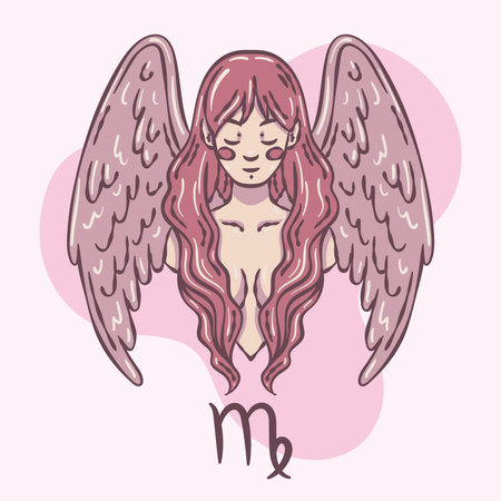 Isolated virgo zodiac sign sketch virgin Vectorのイラスト素材