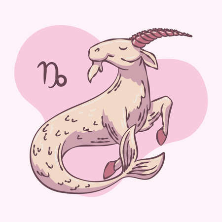 Isolated capricornus zodiac sign sketch goat animal Vectorのイラスト素材