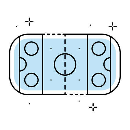 Isolated aerial view of a hockey field icon Vectorのイラスト素材