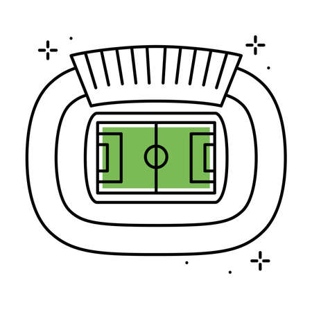 Isolated colored soccer stadium icon aerial view Vectorのイラスト素材
