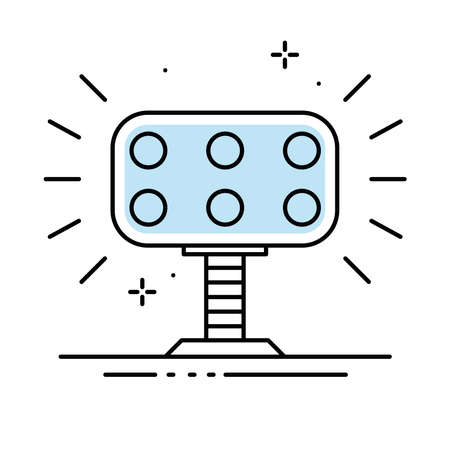 Isolated flat design stadium light equipment icon Vectorのイラスト素材