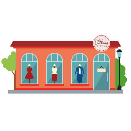 Isolated front view clothing store Vectorのイラスト素材