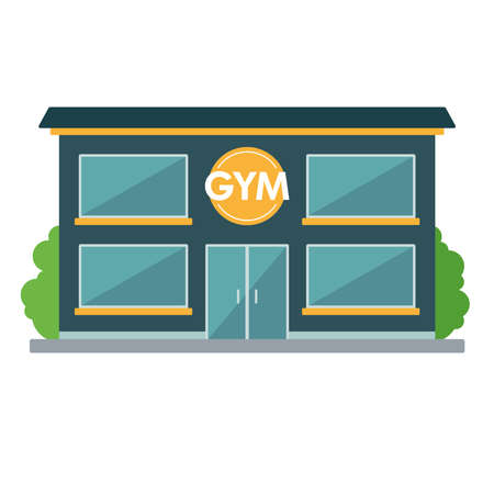 Isolated front view gym building Vectorのイラスト素材